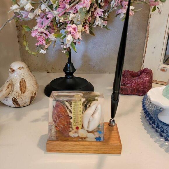 MCM Ecletic Pen Holder & Water Aquarium Beachy Thermometer - Picture 2 of 8